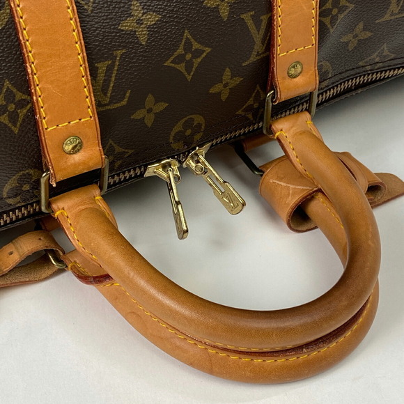 Louis Vuitton Keepall Handbag Travel Business Boston Bag Monogram Brown